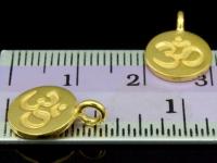 KG-428 24K gold vermeil Karen hill tribe handmade silver 4 om symbol disc charm