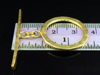 KG-252 24K gold vermeil Karen hill tribe handmade silver 1 hammered bar toggle