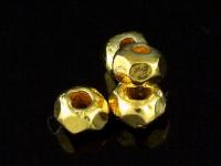 KG-124 24K gold vermeil 30 thai karen hill tribes handmade silver plain facet bead