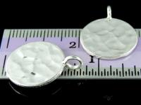 3KH-058 Thai karen hill tribe handmade silver 2 hammered round disc charm (double face)