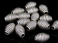 KH-011 Thai karen hill tribe handmade silver 12 swirl bicone bead