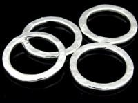 KA-023 Thai karen hill tribe handmade silver 2 hammered round hoop