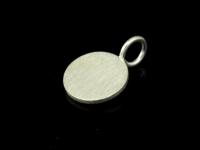 7KH-078 Thai karen hill tribe handmade silver 2 brush round disc charm