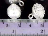 KF-019 thai karen hill tribe handmade silver 1 swirl round puffy charm