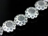 2KH-021 thai karen hill tribe silver 2 fancy flower bead