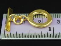 KG-251 24K gold vermeil Karen hill tribe handmade silver 1 hammered bar toggle