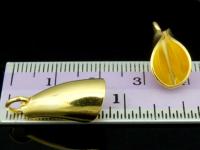 KG-419 24K gold vermeil Karen hill tribe handmade silver 2 smooth curve petal charm