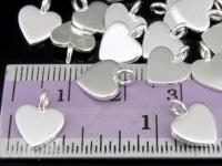 3KH-084 Thai karen hill tribe handmade silver 7 plain heart shape charm