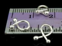 KP-009 Thai karen hill tribe handmade silver 10 dot end bend bar bead 