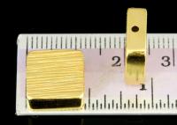 KG-568 Thai karen hill tribe silver 2 gold vermeil line hammered scratch cylinder square shaped bead