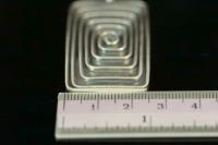 5KH-010 thai karen hill tribe silver 1 spiral print rectangle disc charm