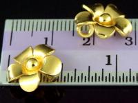 KG-139 24K gold vermeil 2 thai karen hill tribes handmade silver wild flower charm