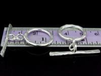 KR-043 Thai karen hill tribe handmade silver 2 hammered round toggle