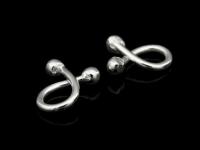 KP-009 Thai karen hill tribe handmade silver 10 dot end bend bar bead 