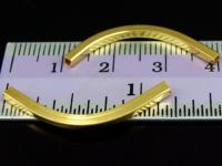 KG-150 24K gold vermeil 2 thai karen hill tribes handmade silver plain square curve tube bead 