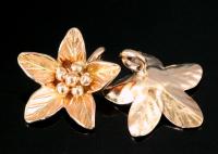 KZ-247 Thai karen hill tribe handmade silver 2 rose gold vermeil wild flower charm