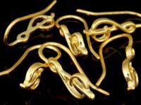 KG-515 Thai karen hill tribes handmade 24K gold vermeil over silver pair G clef earring hook