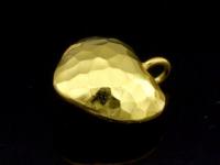 KG-399 24K gold vermeil Karen hill tribe handmade silver 2 hammered puffed heart shape charm