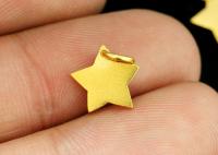 KG-570 Thai karen hil tribes silver 10 gold vermeil mini die cut star shape charm 