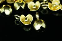 KG-131 Thai karen hill tribe silver 6 gold vermeil flower wild charm