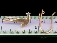 KZ-207 Thai karen hill tribes handmade 24K rose gold vermeil over silver pair bird diecut earring hook 