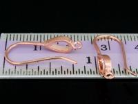 KZ-212 Thai karen hill tribes handmade 24K rose gold vermeil over silver pair teardrop earring hook