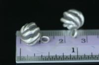 3KH-050 Thai karen hill tribe silver 4 michelia round shape charm