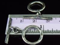 8KH-029 Thai karen hill tribe handmade silver 3 black&white hammered round toggle