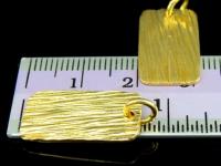 KG-328 24k gold vermeil thai karen hill tribe handmade silver 2 scratch rectangle disc charm (not fix hoop)