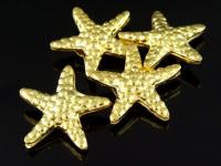 KG-066 24K gold vermeil 2 thai karen hill tribes handmade silver  starfish bead