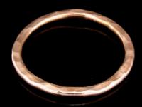 KZ-120 24K rose gold vermeil thai karen hill tribe handmade silver 1 large hammered round hoop