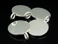 7KH-056 thai karen hill tribe handmade silver 4 simple plain round disc charm 14.0 mm.
