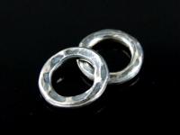 8KH-003 Thai karen hill tribe handmade silver 8 black&white hammered round hoop