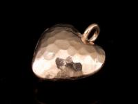 KZ-160 24K rose gold vermeil thai karen hill tribe handmade silver 1 hammered puffy heart shape charm