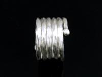 KY-013 Thai karen hill tribe handmade silver swirl hammered wire ring
