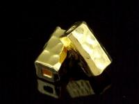 KG-148 24K gold vermeil 2 thai karen hill tribes handmade silver hammered square tube bead 