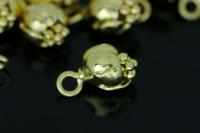 KG-507 Thai karen hill tribe silver 2 gold vermeil flower puffy charm