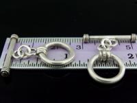 KR-014 Thai karen hill tribe handmade silver 2 plain round toggle