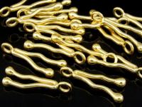 KG-257 24K gold vermeil Karen hill tribe handmade silver 2 twin wavy charm