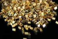 KG-597 thai karen hill tribes silver 50 gold vermeil mini triangle bead