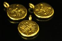 KG-613 24K gold vermeil thai karen hill silver 1 heart print round charm