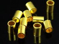 KG-239 24K gold vermeil Karen hill tribe handmade silver 20 plain short tube bead 