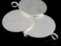 7KH-063 Thai karen hill tribe handmade silver 1 Sandblasted round disc charm 