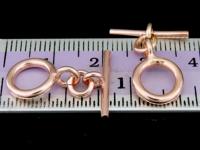 KZ-128 24K rose gold vermeil thai karen hill tribe handmade silver 2 plain round bar small toggle 