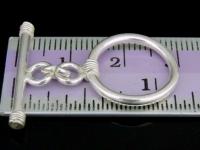 KR-041 Thai karen hill tribe handmade silver 2 plain round toggle