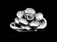 KA-052 Thai karen hill tribe handmade silver 1 wild flower S. clasp