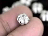 KD-014 thai karen hill tribe silver 4 flower puffy beads