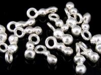 2KH-007 Thai karen hill tribe handmade silver 8 mini plain twin ball charm