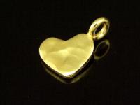 KG-176 24K gold vermeil 4 thai karen hill tribes handmade silver hammered heart shape charm 