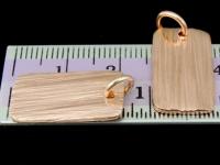 KZ-104 24K rose gold vermeil thai karen hill tribe handmade silver 2 Scratch rectangular disc charm